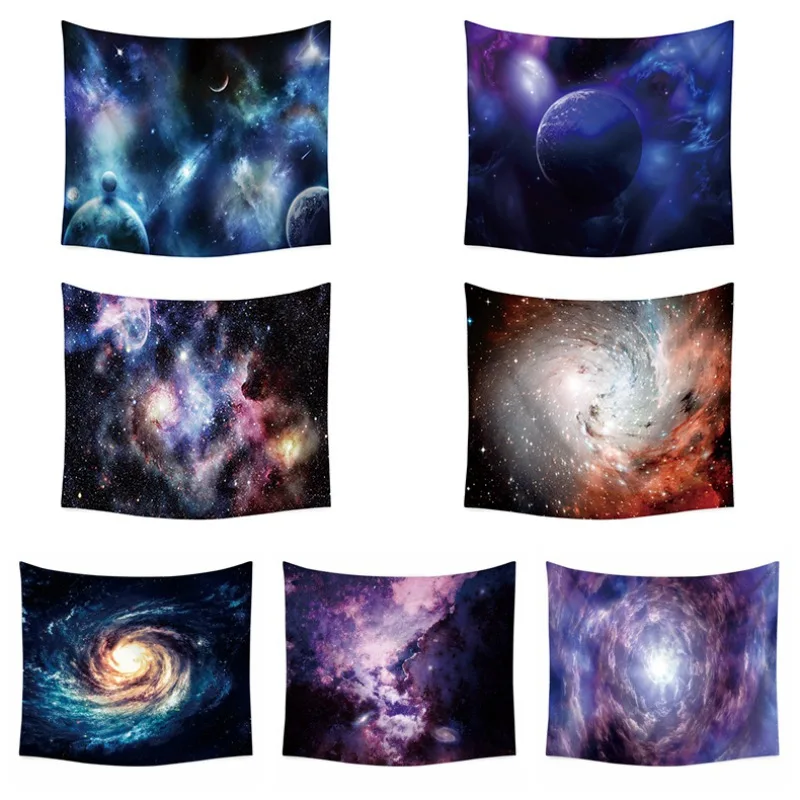 

Wall Hanging Galaxy Tapestry 3D Printed Soft Polyester Outer Space Carpet Yoga Beach Towel Starry Sky Sheet