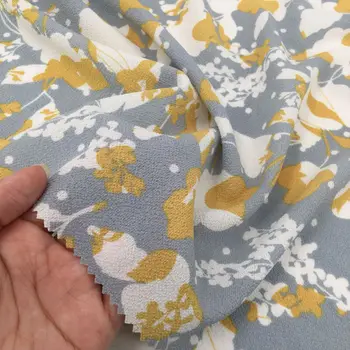 

150cm * 100cm Autumn New Fashion Women 's Dress Clothing Printing Fabric French Beads Woven Chiffon Printing Fabric