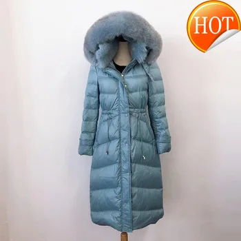 

Jacket Women's Down Winter Coat Women Clothes 2020 Real Fox Fur Collar Long Coat Female Warm Parka Chaqueta Mujer MY4285