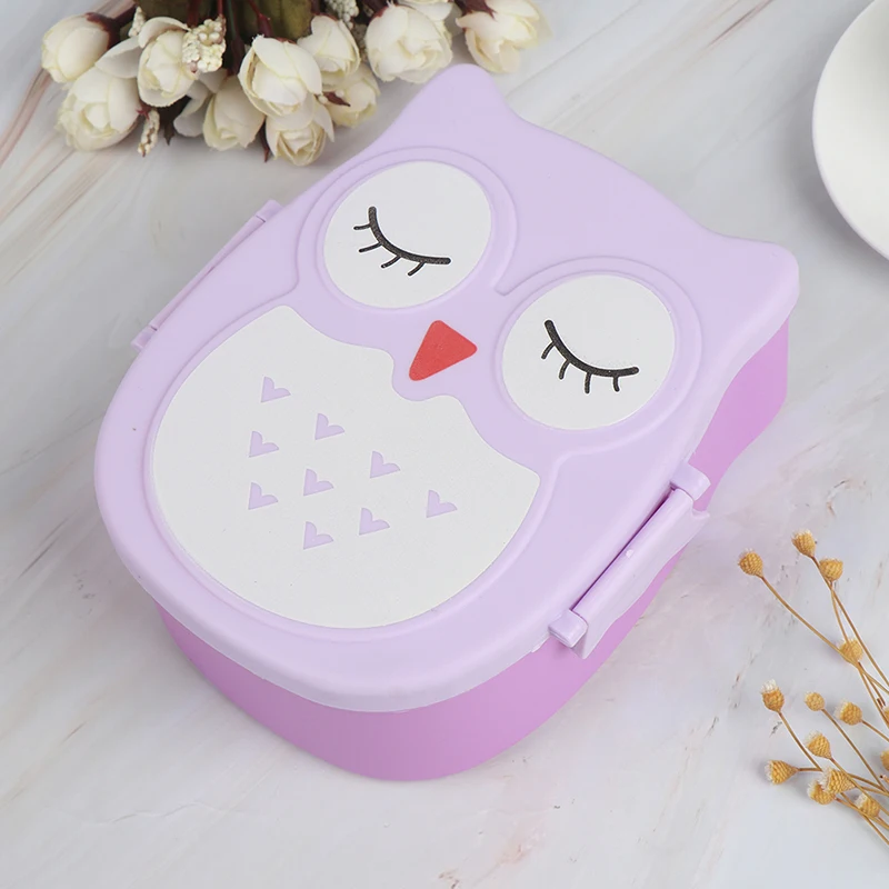 Мультяшная модная детская еда Dishe Сова Ланч-бокс пищевой ящик для хранения фруктов портативная детская Bento безопасная еда для пикника Посуда для малышей