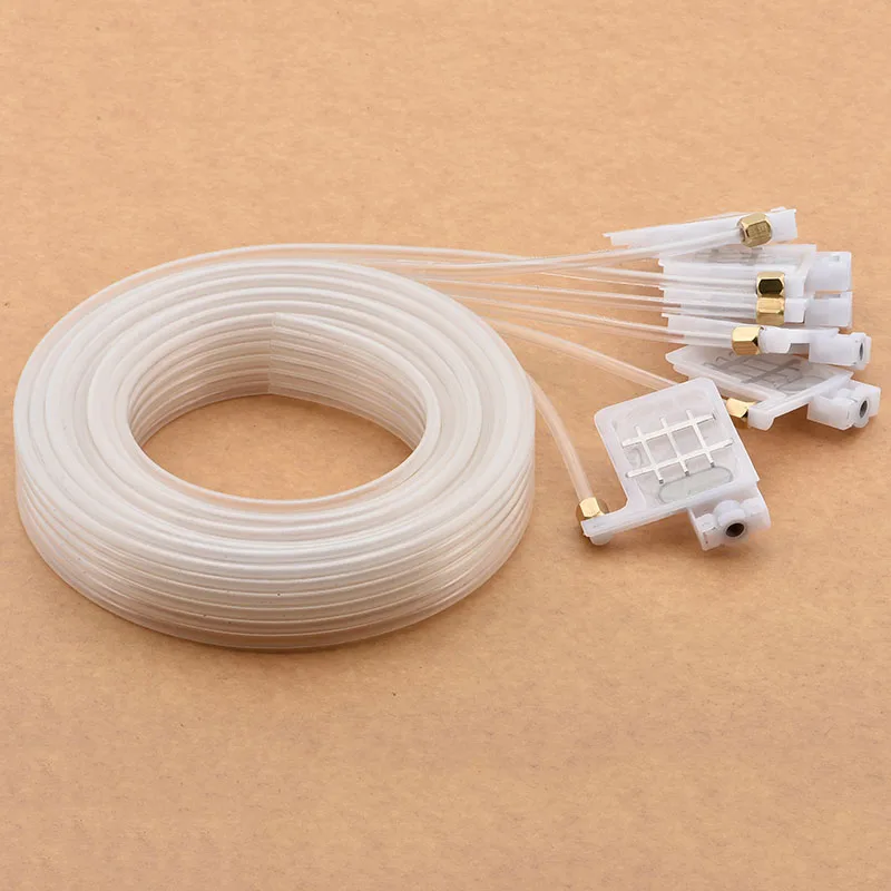 2meter 6 color ink tube hose pipe line with square damper screw nuts oring for For Epson XP600 TX800 UV filter | Компьютеры и офис
