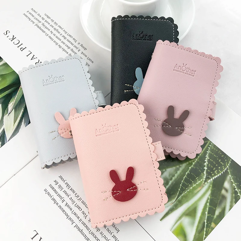 

JANE'S LEATHER Rabbit Fashion Women ID Credit Card Holder Case Business Passport Cover Cards Bag Carteira Feminina Mujer 2019