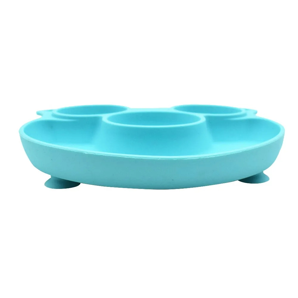 Тарелка для детей с силиконовой чаша всасывания ребенка BPA бесплатно кормления детская посуда детская столовая посуда