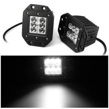 

2pcs 12V 24V 6 LED Bar White 18W Car 4X4 4WD Off-Road Working Lights Spot/Flood Light for Jeep Truck SUV ATV LED Work light