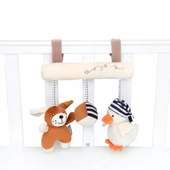 

Kuulee Hanging Spiral Toy Carton Duck Puppy Pacifier BB Belling Hanging Spiral Toy for Baby Bed and Stroller Bag Plush