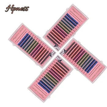 

HPNESS Individual Silk Eyelashes Maquiagem Make up Mink Lashes Rainbow Color Eyelash Soft Cilios Light Natural 6 Color Mix