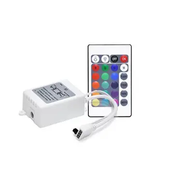 

24 Keys LED RGB Controller Mini IR Remote RGBW Controller DC12V Control Strip For LED Dimmer Light Box J4M6