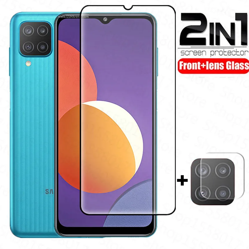 2in1 Tempered Glass For Samsung Galaxy M12 Camera Screen Protector for M 12 SM-M127F/DSN 6.5'' Protective Film | Мобильные