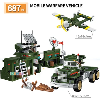 

Military war Soldiers SWAT Mobile Warfare Vehicle Missile car Building Blocks sets technic Children Assemble Kits diy boy Toys