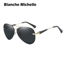 Бренд Blanche Michel, поляризационные солнцезащитные очки для мужчин, UV400, мужские солнцезащитные очки для вождения, пилот, Ретро стиль, oculos gafas de sol hombre
