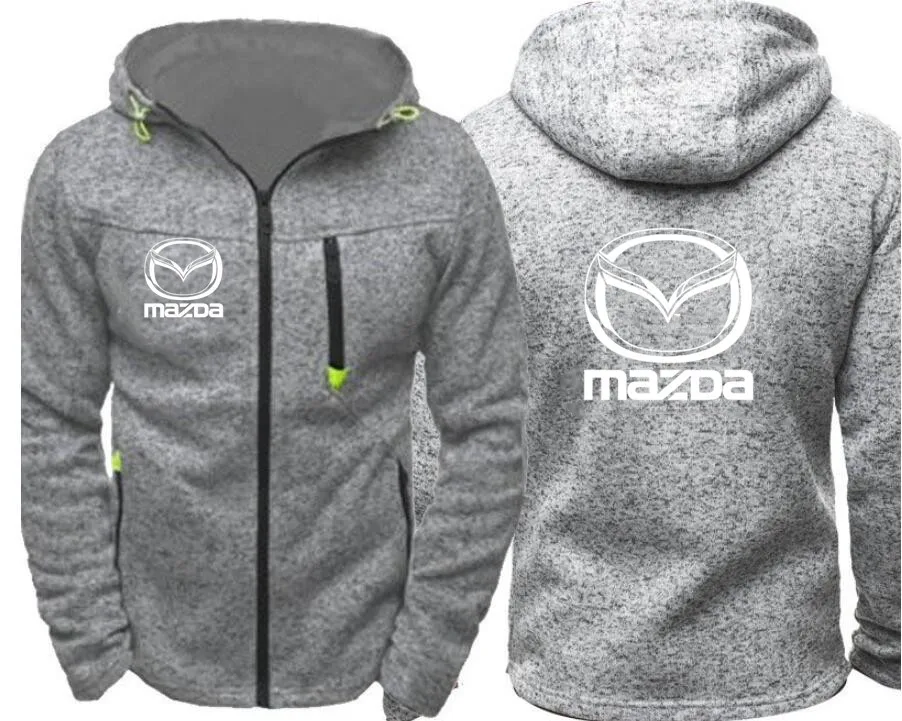 Мужские толстовки с капюшоном и логотипом Mazda Car, повседневные толстовки с капюшоном в стиле хип-хоп с длинным рукавом, мужская куртка на молнии, мужская толстовка с капюшоном, одежда
