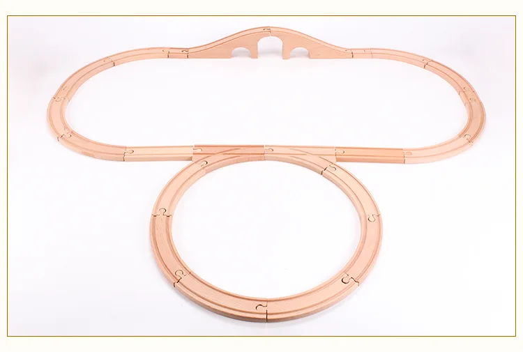 34 модели деревянные части дорожки Бук деревянная железная дорога железнодорожные пути игрушки аксессуары подходят для всех обычных деревянных дорожек