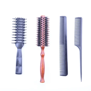 

1 Pcs Antistatic Heat Resistant DIY Hair Curl Brush Salon Wooden Round Hairdressing Hairbrush Men