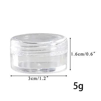 

100pcs/set 5g Round Bottom Cream Jar Transparent Eye Cream Dispenser Portable Travel Mini Refillable Container Empty Cosmetic