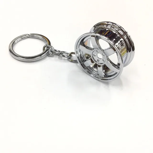 Wheel Hub Key Chain Zinc Alloy Tire Styling Car Key Ring Auto Modification Parts Keyring For BMW Audi Benz Volkswagen SEAT Ford silver2
