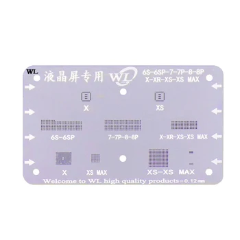 

IC Chip Steel Net BGA Reballing Stencil Solder Template For iPhone XS 8 7 7P 6S 6P 5S 5C Motherboard Square Hole Positioning