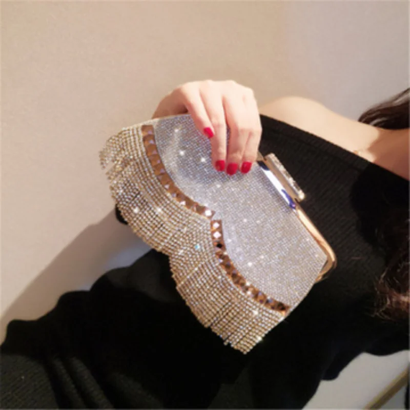 Buy Wholesale China Full Rhinestones Clutch Bag, Lady Party Wedding Clutch  Purse Women's Evening Sparkling Tassel Luxury & Wedding Clutch Bag at USD  15.18