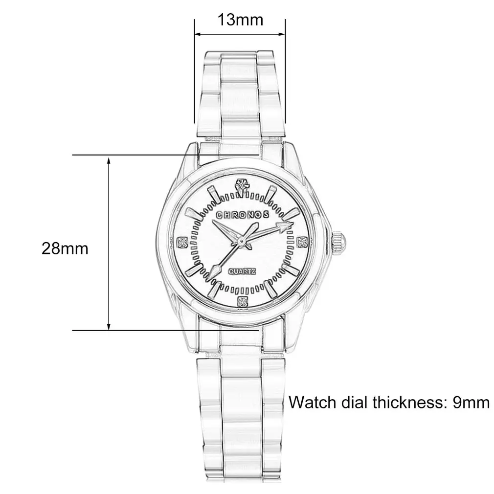Female Daily Waterproof Quartz Movement Wrist Watches Business Watch Pointers Wrist Clock Stainless Steel Watchband
