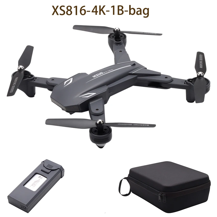 Visuo Xs816 Дрон с 1080p или 4k 50 кратным зумом Wifi Fpv двойная камера оптического потока Квадрокоптер складной селфи Дрон Vs E58 - Цвет: 4K 1B bag