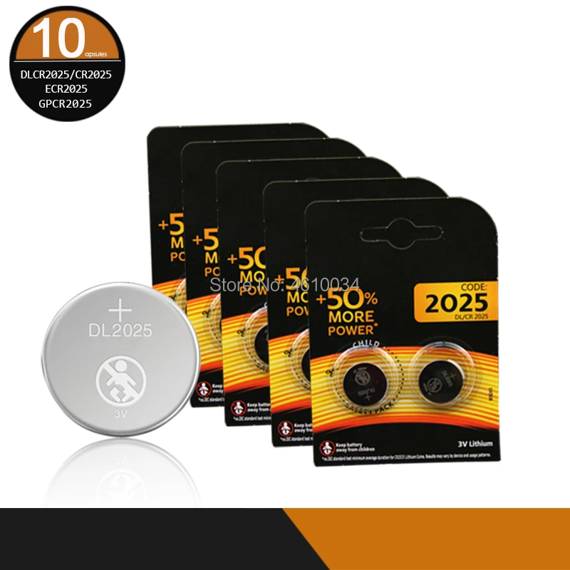 10 шт. бренд для DURACELL cr2025 ECR2025 BR2025 DL2025 KCR2025 LM2025 3 В литиевая батарейка для часов