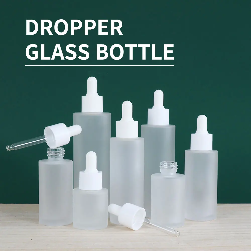 Flacon compte-gouttes en verre transparent givré avec pipette, 3 pièces de  20ml, 30ml, 50ml, 100ml, 40ML, 60ML, 80ML, 120ML - AliExpress