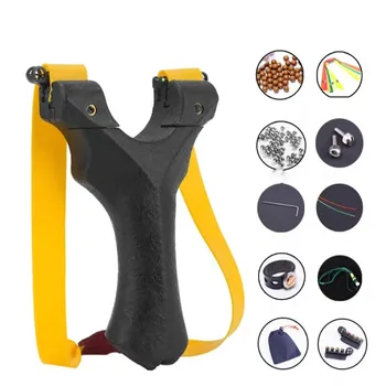

lingshot with level light night light flat rubber band slingshot outdoor hunting big power precision slingshot catapultas