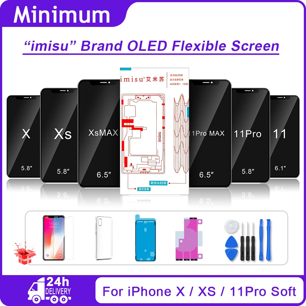 screen for lcd phones android imisu Soft OLED For iPhone X Xs Max LCD Display Touch Screen Digitizer Assembly For iPhone 11 Pro Max screen for lcd phones by samsung