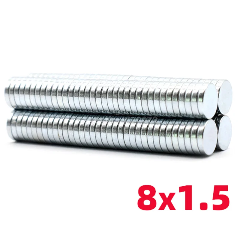 8x1.5 Round Magnet Neodymium Permanent Ndfeb Super Strong Powerful Magnets Bulk Disc N35 Rare Earth Mini Small | Дом и сад