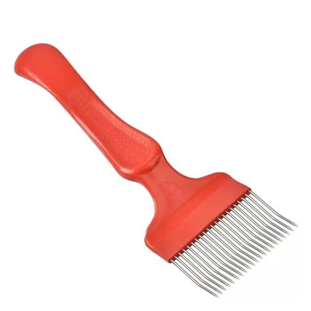 21 Csap Rozsdamentes Acél Fogak Fésű Villás Karcoló Kétszínű Vágott Mézelő Méhész Eszközök - Image 3