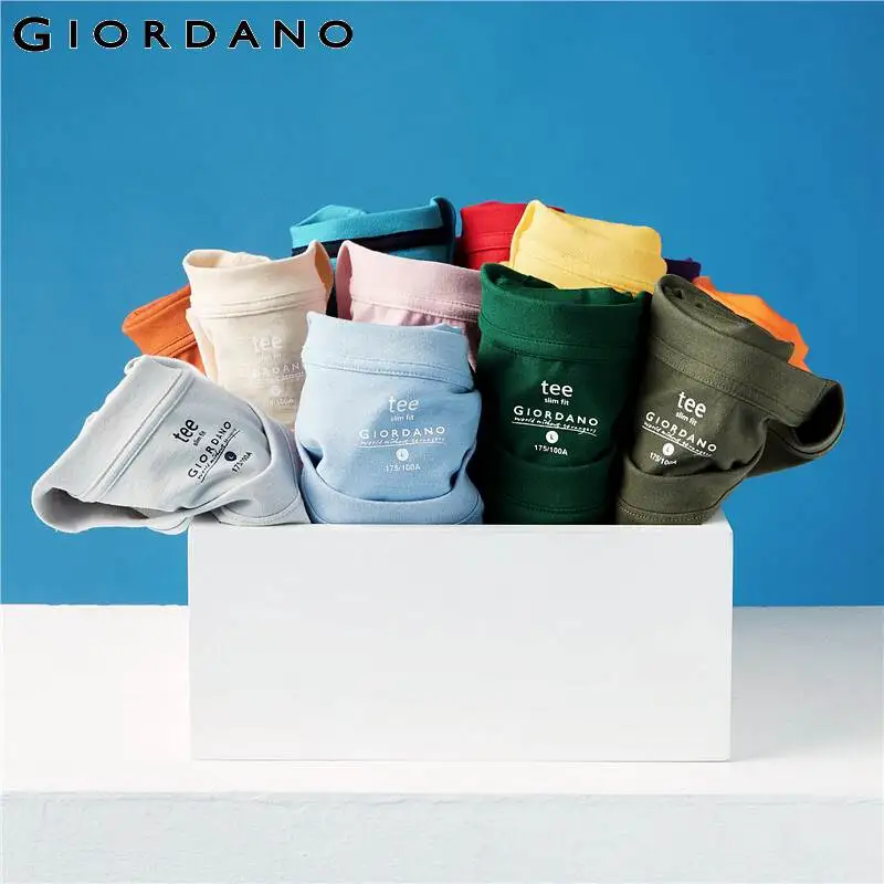 Giordano футболка мужская две пары комбинированных футболок с коротким рукавом и