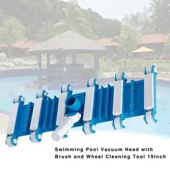 

Vacuum Head For Swimming Pool Vacuum Head With Brush Wheel Cleaning Tool 19Inch 12 Rollers At The Bottom Suction Head Bath Pool