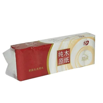 

12 Roll Home Kitchen 3 Ply Toilet Paper Tissue Toilet Bulk Roll White Soft Bathroom Paper Towel Papel Higiénico