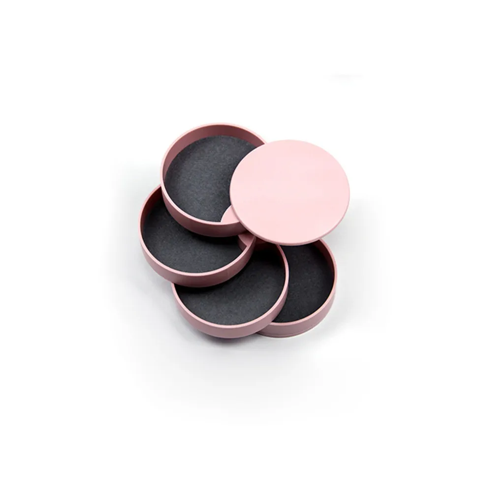 4 слоя 360 градусов вращающаяся деревянная шкатулка для ювелирных украшений коробка ювелирных аксессуаров органайзер ожерелья браслеты кольца серьги держатель - Цвет: Розовый