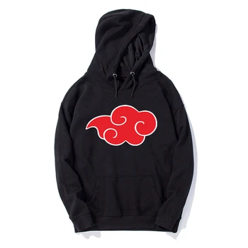 

Hoodie Japan Anime Naruto Akatsuki Red Cloud Winter Warm Hooded Sweatshirt Men's Sportswear Casual Black Hoodie Women Cosplay