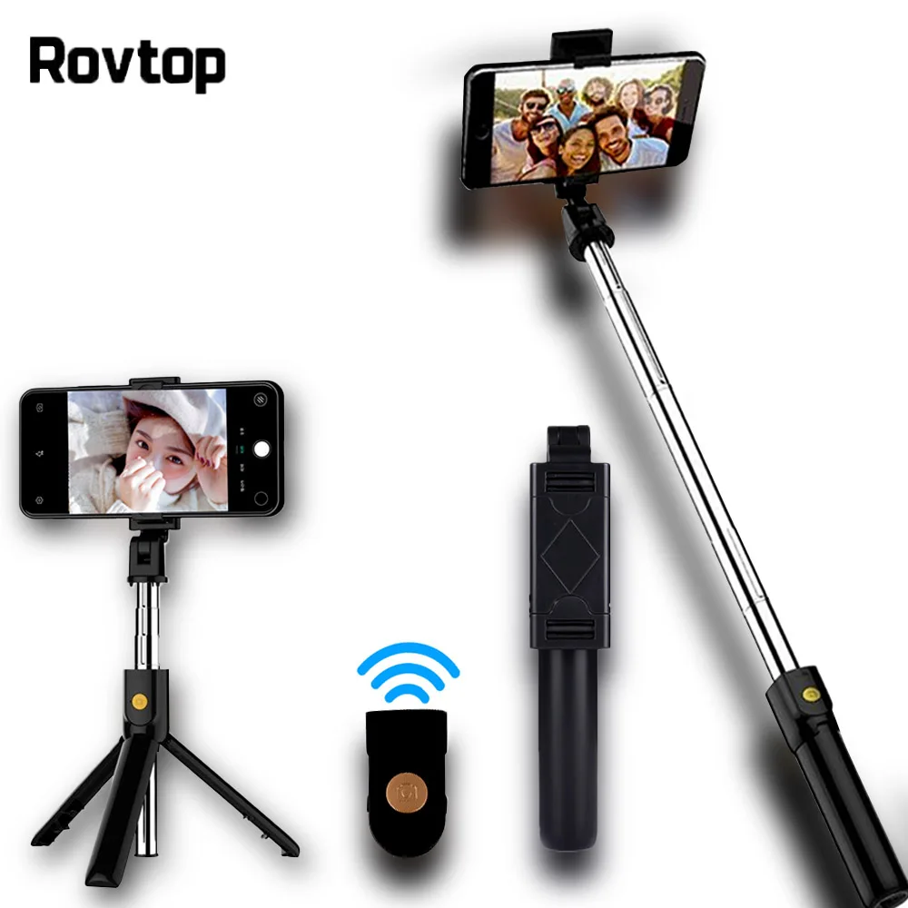 

Rovtop Bluetooth Selfie Stick Tripod Remote Control Monopod For iPhone Mini Tripod Phone Mount for Samsung Huawei Gopro