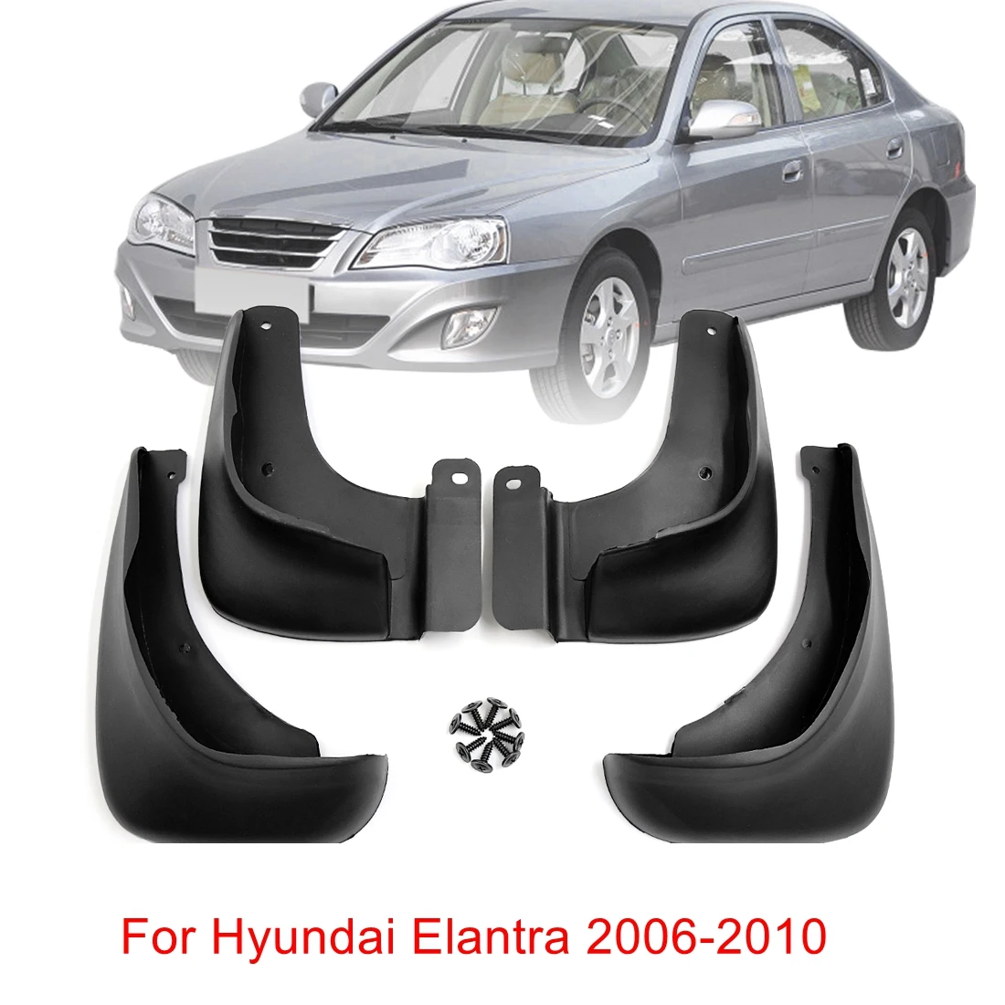 X AUTOHAUX 4 шт. черный пластиковый автомобиль переднее заднее крыло брызговики Брызговики набор для hyundai IX25 Elantra 2006-2011