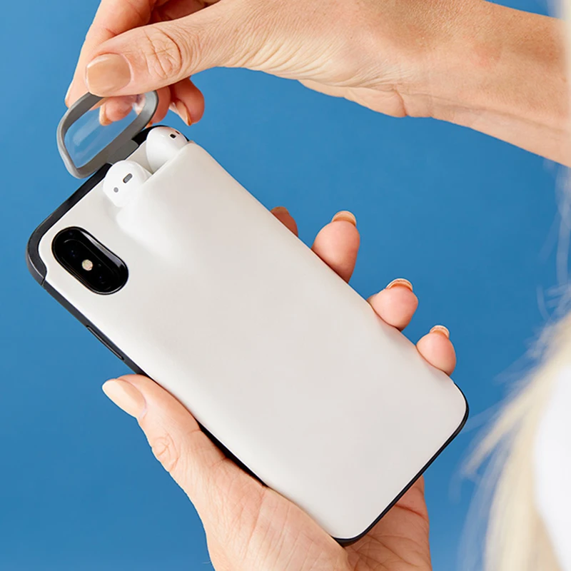 Phone Case 2 in 1for iPhone 11 Pro Max Xs Xr X 10 8 7 Plus Cover for AirPods Holder New Design Headphone GY393 | Мобильные телефоны