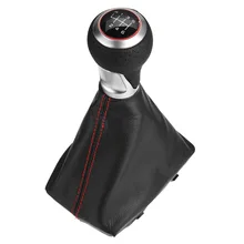 6 Speed Car Manual Gear Shift Knob PU Leather Gaiter Boot Cover For Audi A4 S4 8K A5 8T Q5 8R S-Line 2007