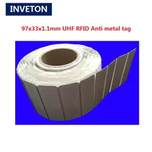 Склад актив инвентарь металлические продукты использовать анти Металл RFID UHF тонкий тег gen2 стикер мягкий для печати для компьютера банок 97*33 мм