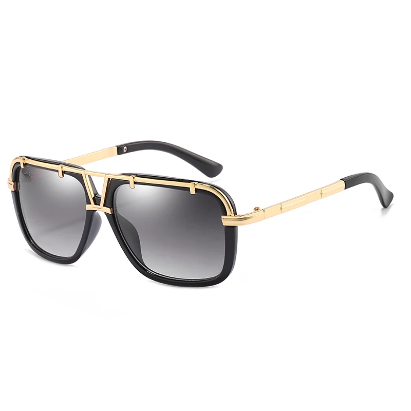 2020 Fashion Men Flat Top Sunglasses Classic Women Brand Designer Metal  Square Sun Glasses UV400 Protection