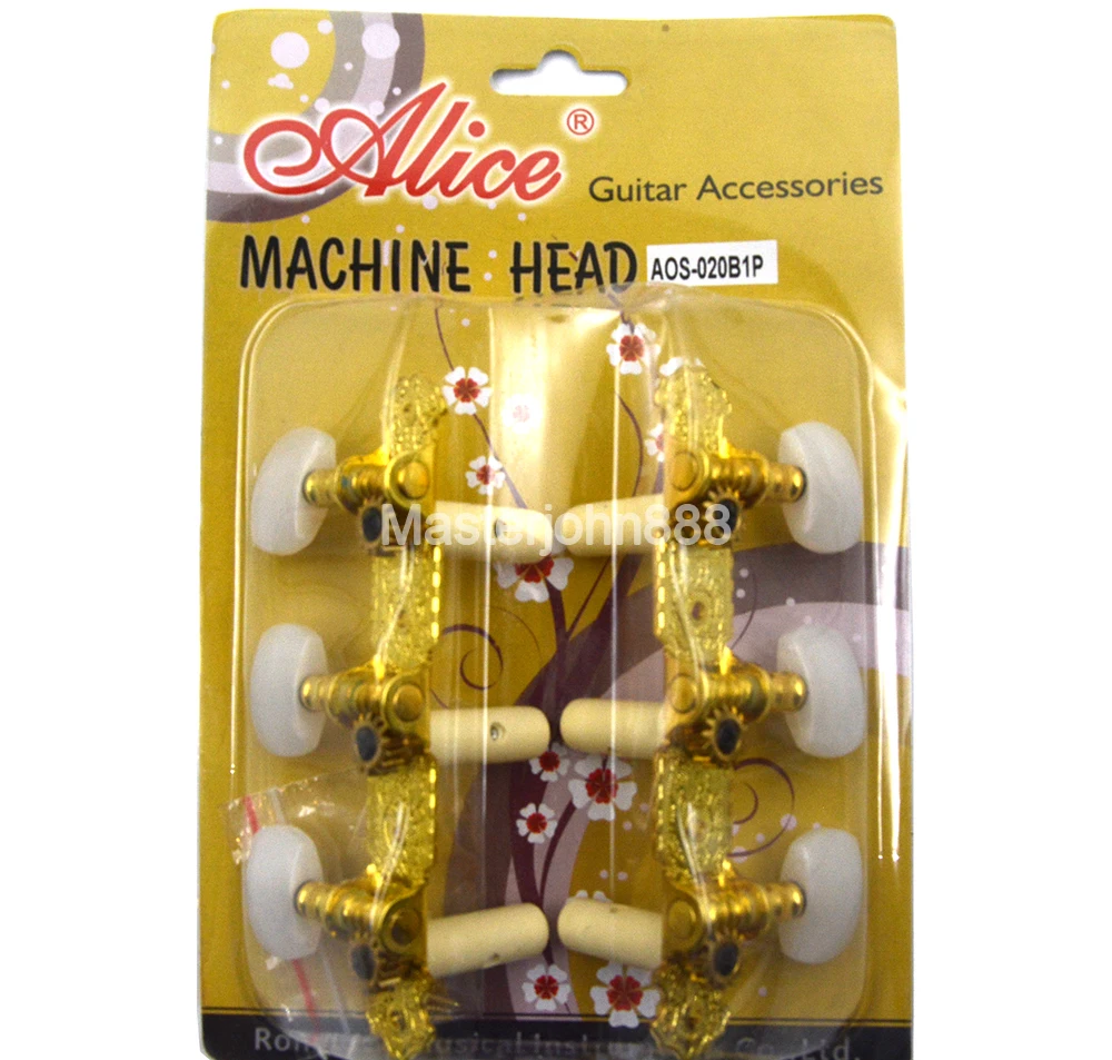 Alice Aos020/b1 Goldplated Classical Guitar Tuning Pegs Open Gear