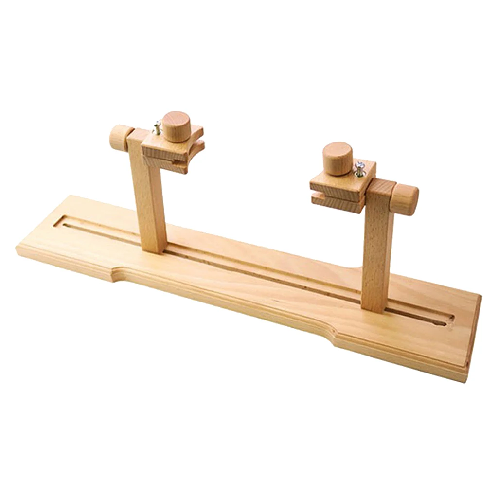 Diameter 15.75 Inch Embroidery Frame Hoop High Adjustable Wooden Stand Embroidery Frame Solid Wood Cross Stitch Rack Holder