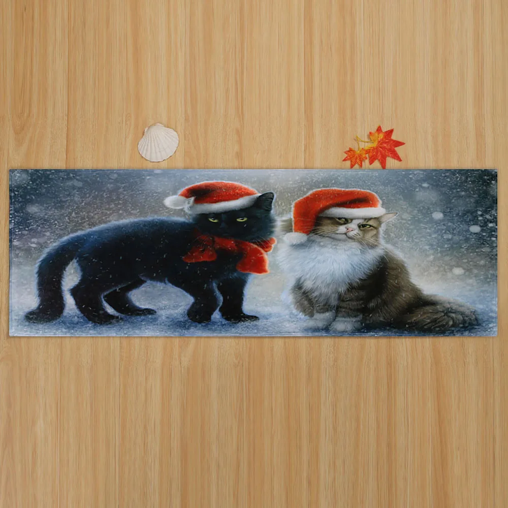 Merry Christmas Welcome Doormats Indoor Home Carpets Decor 40x120CM Kitchen Mat Bath Carpet Long Bedroom Living Room Floor Mat