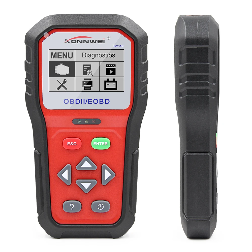 KONNWEI KW818 Улучшенный OBDII ODB2 EOBD автомобильный диагностический сканер 12 В тестер батареи проверка двигателя автомобильный код считыватель инструмент