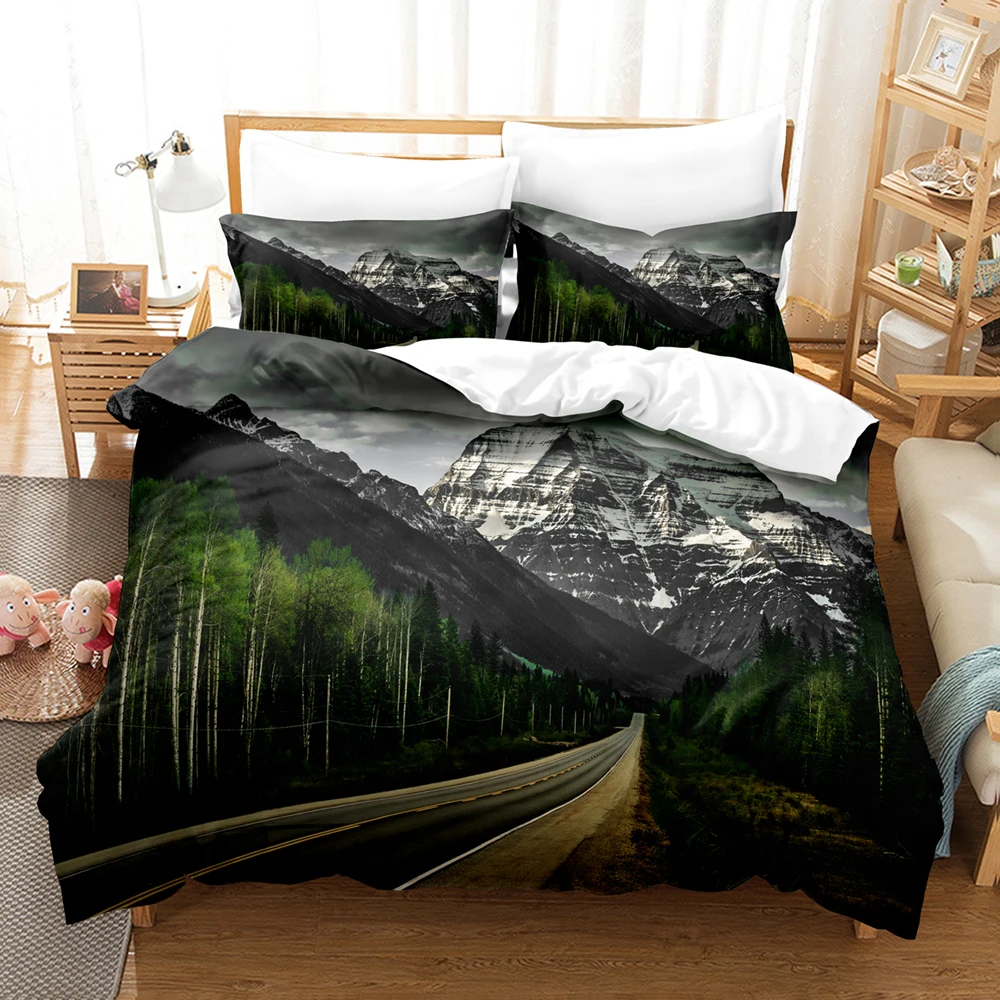 

Beauty Tree Road Bedding Set Single Twin Full Queen King Size Tree Road Sky Bed Set Children's Kid Bedroom Duvetcover Sets 015