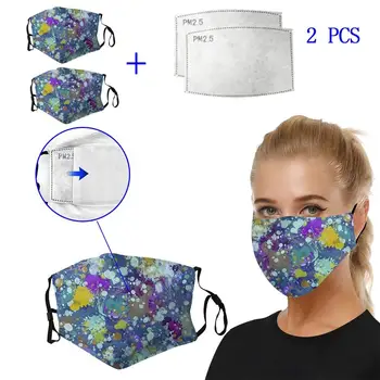 

Men Women Printing 2Pcs PM2.5 Activated Carbon Filter 3D Anti Pollution Adult 2 Face Mask Washable Mascarilla Reutilizable B