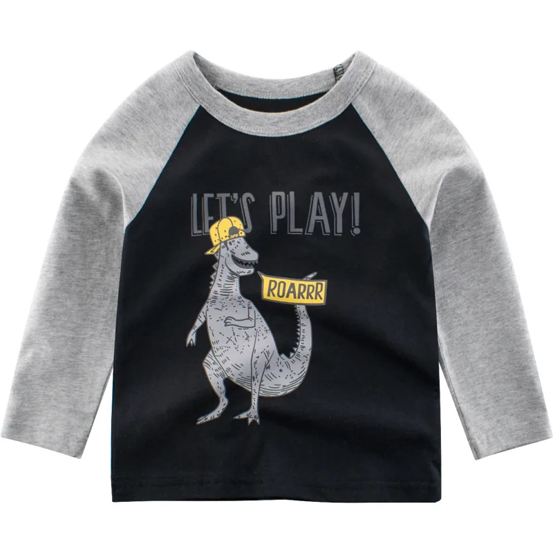 Kids Boys T Shirt Car And Dinosaur Print Long Sleeve Baby Girls T-Shirts Cotton Children's T-Shirt O-Neck Tee Tops Boy Clothes - Цвет: 3305