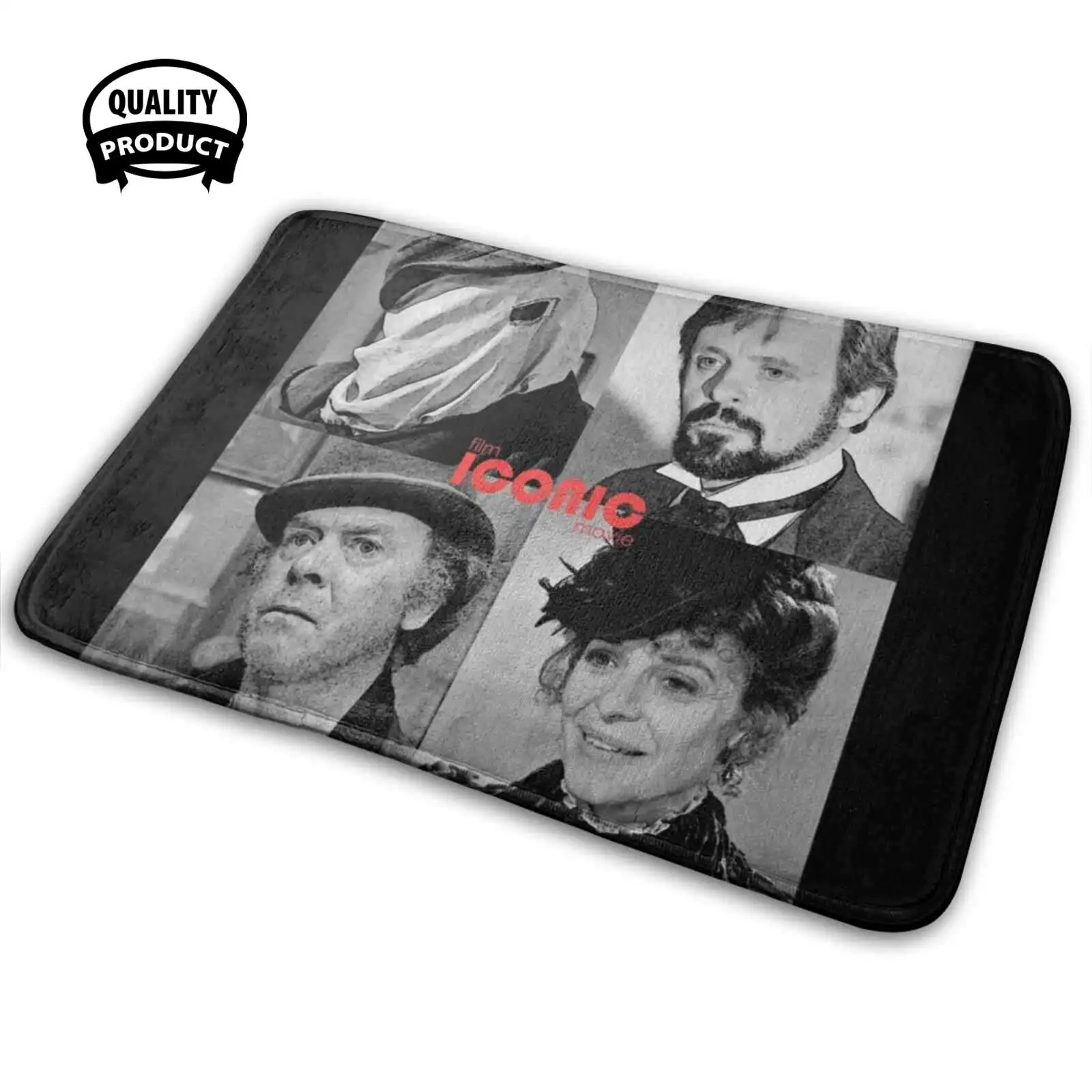 Film Iconic Movie - L'Homme Elephant Et Blanc Soft House Family Tappetino Antiscivolo Tappeto Tappeto L Homme Elephant Man Cinema