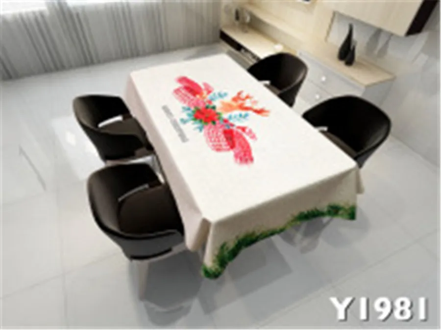 8 Wholesale Creative Printing Christmas Theme Fabric Waterproof Anti-staining Tablecloth New Year Christmas Decorations for Home - Color: 8