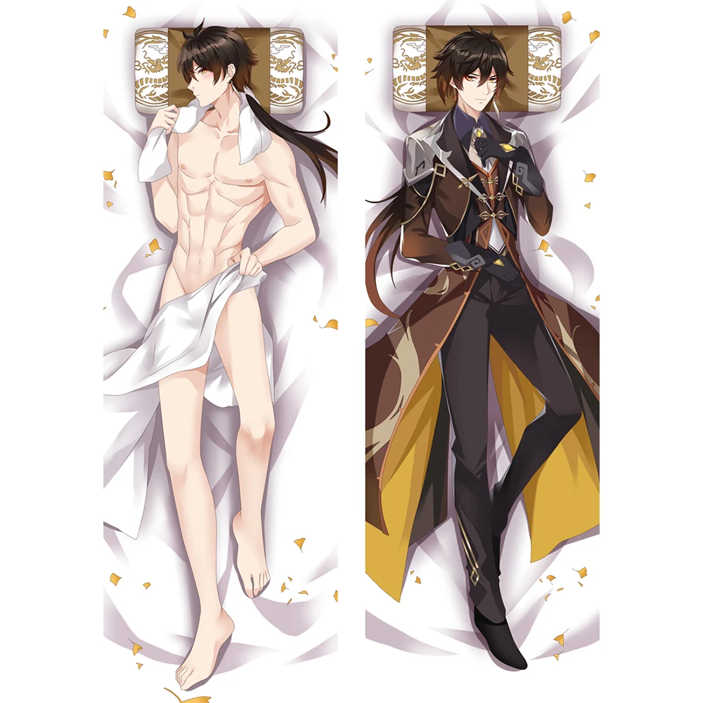 Game Genshin Impact Zhongli Cosplay Dakiamkura Pillowcase Otaku Hugging Body Pillow Case Cover Room Decor Halloween X'mas Gifts game genshin impact zhongli cosplay anime body pillow case custom diy dakimakura japanese otaku hugging body pillow cover gifts